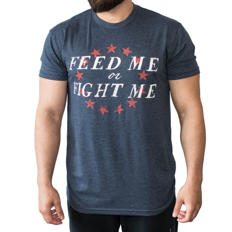 T-shirt Homme Bleu AMERICAN TEE | FEED ME FIGHT ME — Bleu · Taille S