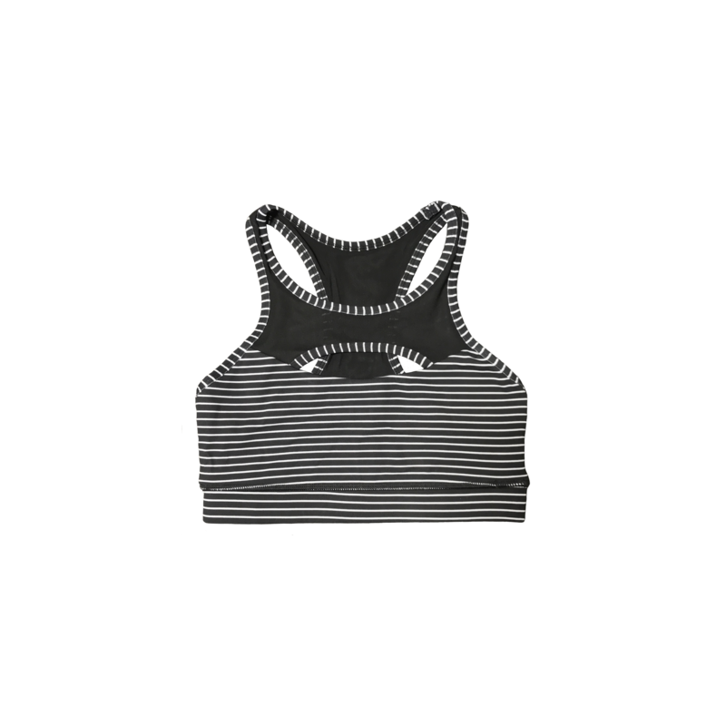 Brassière femme noir rayé blanc JAILHOUSE | SAVAGE BARBELL — Noir · Taille XS Brassière femme noir rayé blanc JAILHOUSE | SAVAGE BARBELL — Noir · Taille XS