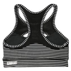 Brassière femme noir rayé blanc JAILHOUSE | SAVAGE BARBELL — Noir · Taille XS