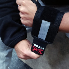 Bandes de Poignets noires bande grise | PICSIL — Noir · Taille TU