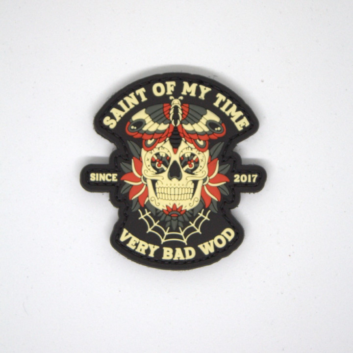 Patch PVC 3D velcro noir SAINT OF MY TIME | VERY BAD WOD — Noir · Taille TU