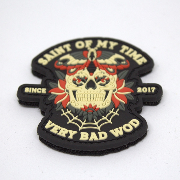 Patch PVC 3D velcro noir SAINT OF MY TIME | VERY BAD WOD — Noir · Taille TU