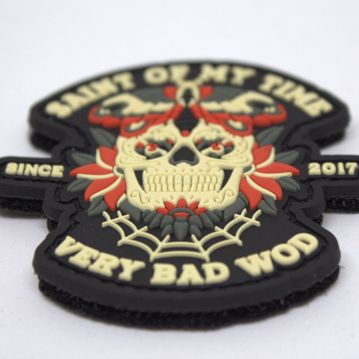Patch PVC 3D velcro noir SAINT OF MY TIME | VERY BAD WOD — Noir · Taille TU