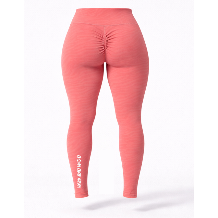 Legging taille haute galbant Femme MARBLE corail | VERY BAD WOD — Rose · Taille M