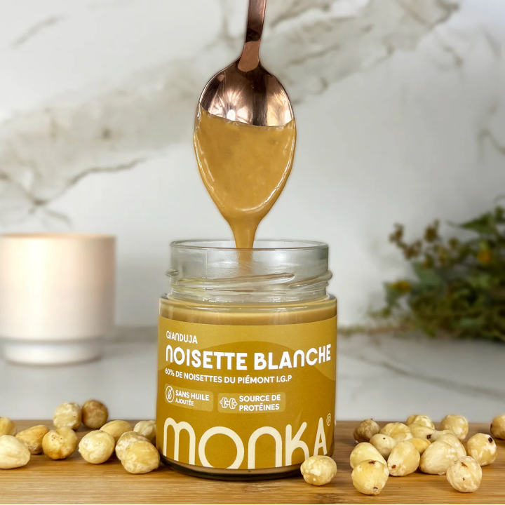 Pâte à tartiner GIANDUJA - Noisette Blanche 200 Gr| MONKA — Noisette Blanche · Taille 200 Gr