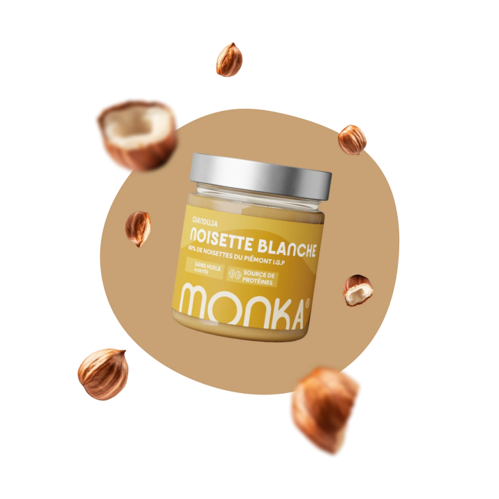 Pâte à tartiner GIANDUJA - Noisette Blanche 200 Gr| MONKA — Noisette Blanche · Taille 200 Gr