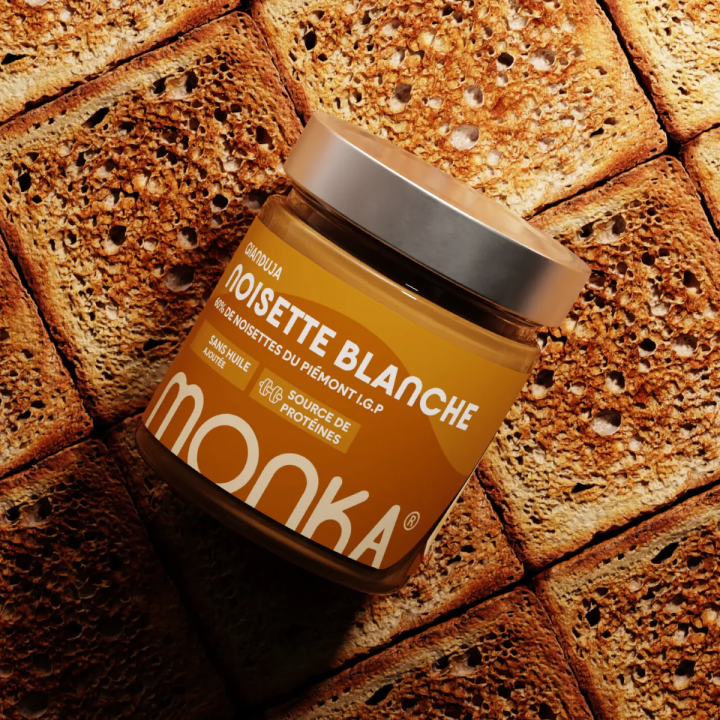 Pâte à tartiner GIANDUJA - Noisette Blanche 200 Gr| MONKA — Noisette Blanche · Taille 200 Gr