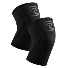 Paire Genouillères Noir/Carbon 7 mm | REHBAND — Noir · Taille S