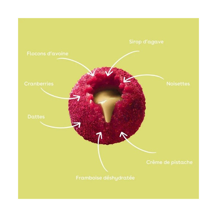 Monka Balls Pistache Framboise - Boite de 3 energy balls made in France — Pistache Framboise · Taille 3 x 18 Gr