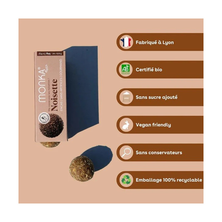 Monka Balls Noisette - Pack 12x3 Energie Balls BIO