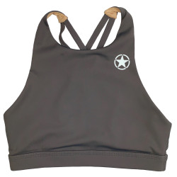 Brassière femme 4 STRAPS HIGH CHEST PEPPER | SAVAGE BARBELL — Gris · Taille XS