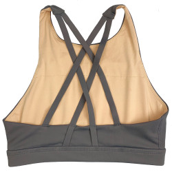 Brassière femme 4 STRAPS HIGH CHEST PEPPER | SAVAGE BARBELL — Gris · Taille XS