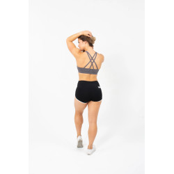 Brassière femme 4 STRAPS HIGH CHEST PEPPER | SAVAGE BARBELL — Gris · Taille XS