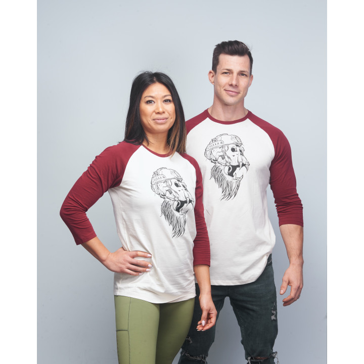 Baseball T-shirt unisexe bordeaux GORILLA OPS| VERY BAD WOD x WILL LENNART TATOO — Bordeaux · Taille XL