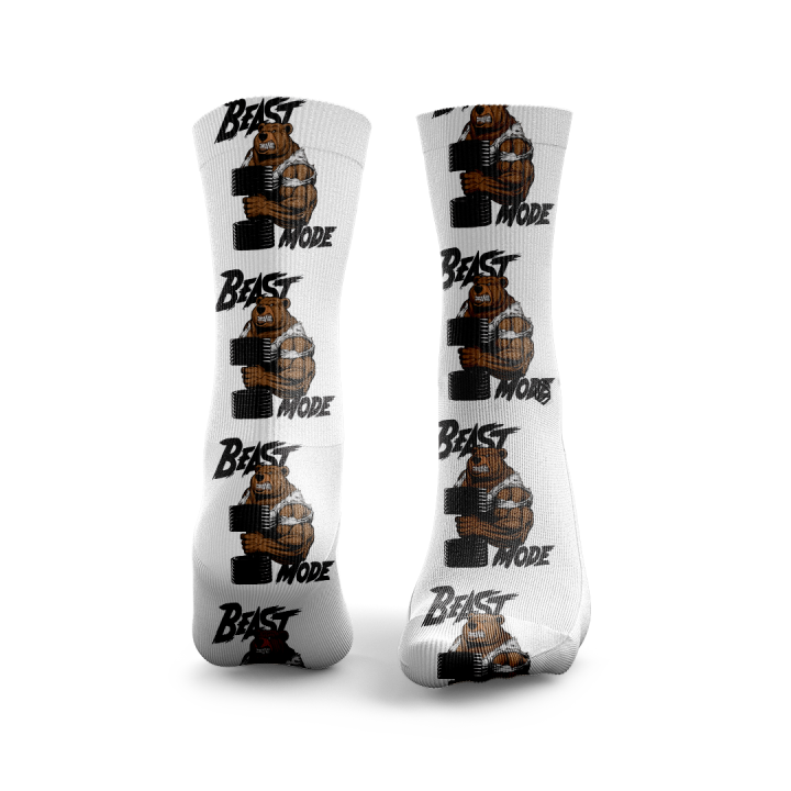 Chaussettes Beast Mode HEXXEE - Confort et Performance pour Cross Training — Blanc · Taille M (40-43)