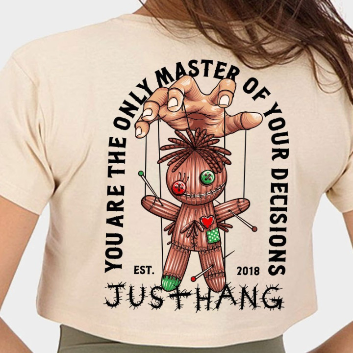 Crop Top Sport Femme beige - Master of Your Decisions - Justhang — Beige · Taille XS