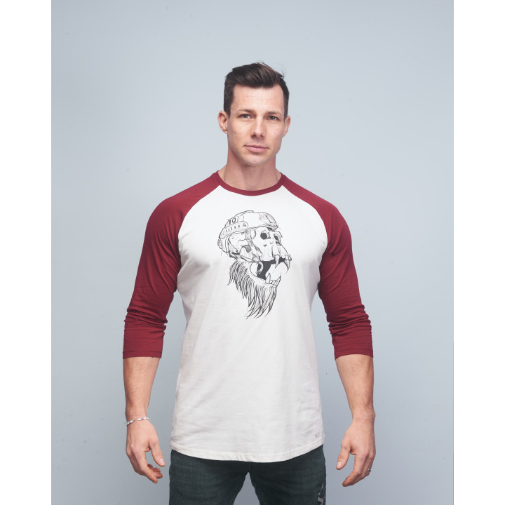 Baseball T-shirt unisexe bordeaux GORILLA OPS| VERY BAD WOD x WILL LENNART TATOO — Bordeaux · Taille XL