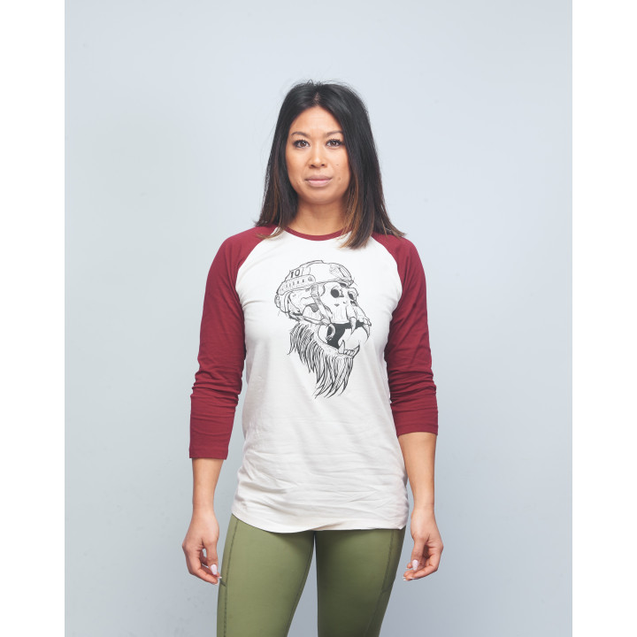 Baseball T-shirt unisexe bordeaux GORILLA OPS| VERY BAD WOD x WILL LENNART TATOO — Bordeaux · Taille XL