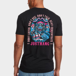 T-shirt sport noir unisexe JUSTHANG - The Monkey of Wisdom — Noir · Taille M