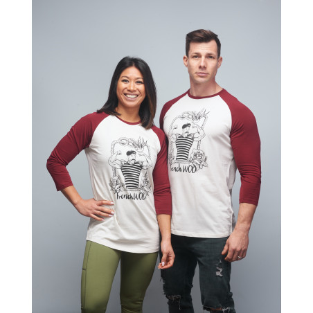 Baseball T-shirt unisexe bordeaux FRENCH WOD| VERY BAD WOD x WILL LENNART TATOO — Bordeaux · Taille XXL