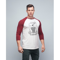 Baseball T-shirt unisexe bordeaux FRENCH WOD| VERY BAD WOD x WILL LENNART TATOO — Bordeaux · Taille XXL