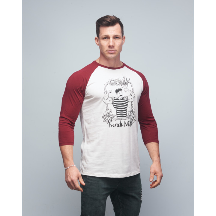 Baseball T-shirt unisexe bordeaux FRENCH WOD| VERY BAD WOD x WILL LENNART TATOO — Bordeaux · Taille XXL