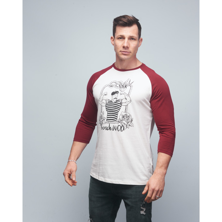 Baseball T-shirt unisexe bordeaux FRENCH WOD| VERY BAD WOD x WILL LENNART TATOO — Bordeaux · Taille XXL