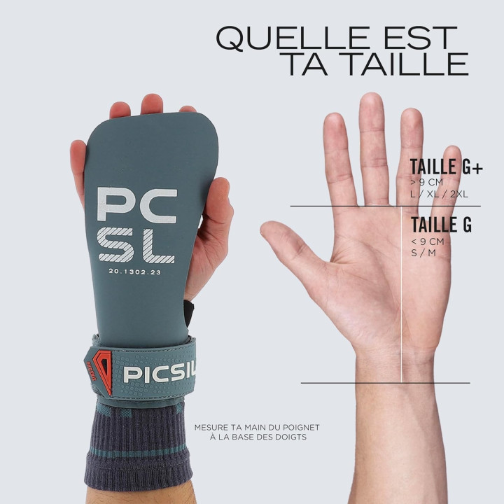 Maniques Gymnastique avec ou sans magnésie PICSIL Phoenix Aqua — Bleu · Taille G (Kids / XS / S)