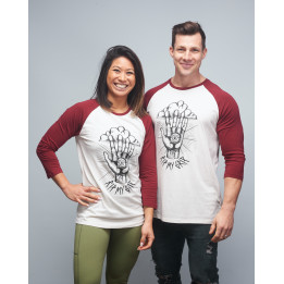 Baseball T-shirt unisexe bordeaux RIP MY GRIP| VERY BAD WOD x WILL LENNART TATOO — Bordeaux · Taille XXS