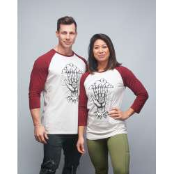 Baseball T-shirt unisexe bordeaux RIP MY GRIP| VERY BAD WOD x WILL LENNART TATOO — Bordeaux · Taille XXS