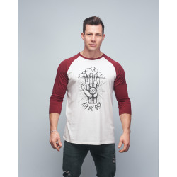 Baseball T-shirt unisexe bordeaux RIP MY GRIP| VERY BAD WOD x WILL LENNART TATOO — Bordeaux · Taille XXS