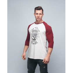 Baseball T-shirt unisexe bordeaux RIP MY GRIP| VERY BAD WOD x WILL LENNART TATOO — Bordeaux · Taille XXS