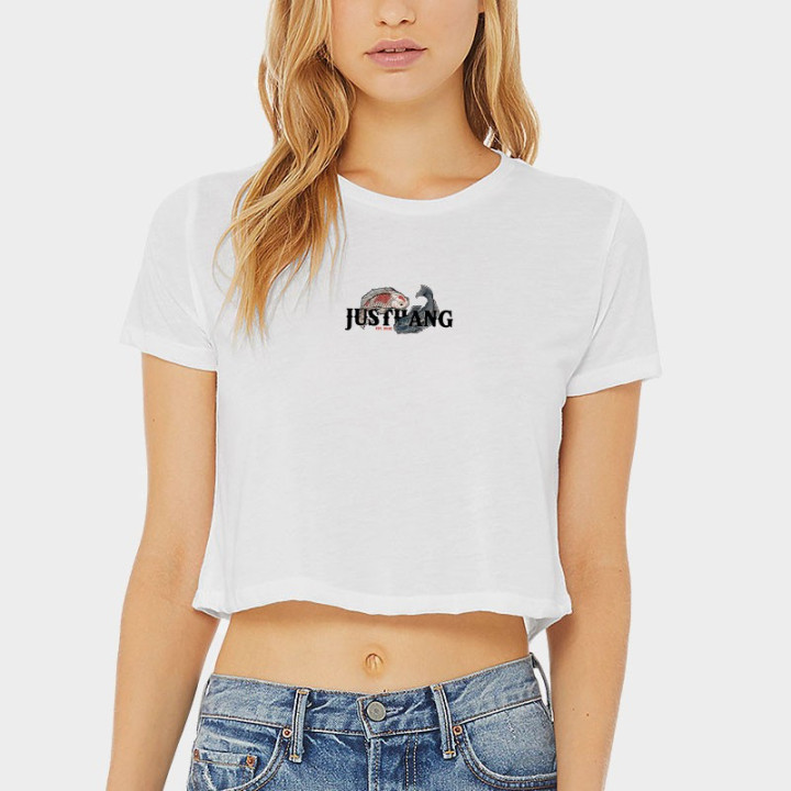 Crop top sport blanc femme Koi Carp - Justhang JAPAN — Blanc · Taille L