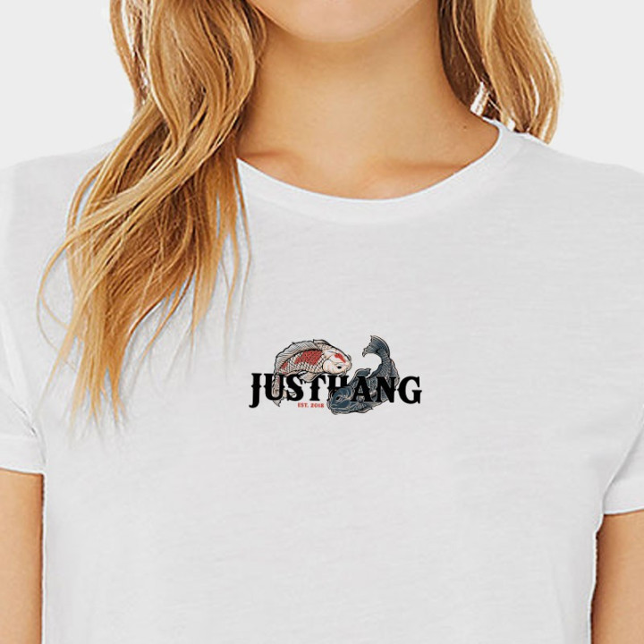 Crop top sport blanc femme Koi Carp - Justhang JAPAN — Blanc · Taille L