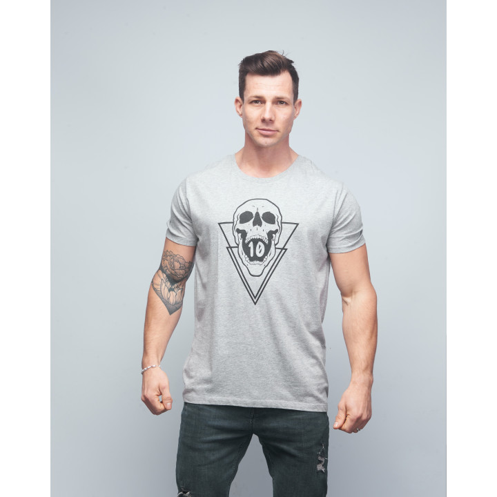 T-shirt unisexe gris SKULL| VERY BAD WOD x WILL LENNART TATOO — Gris · Taille XL