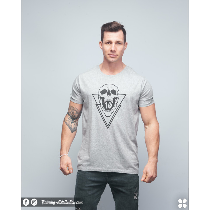 T-shirt unisexe gris SKULL| VERY BAD WOD x WILL LENNART TATOO — Gris · Taille XL