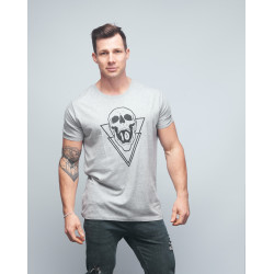 T-shirt unisexe gris SKULL| VERY BAD WOD x WILL LENNART TATOO — Gris · Taille XL
