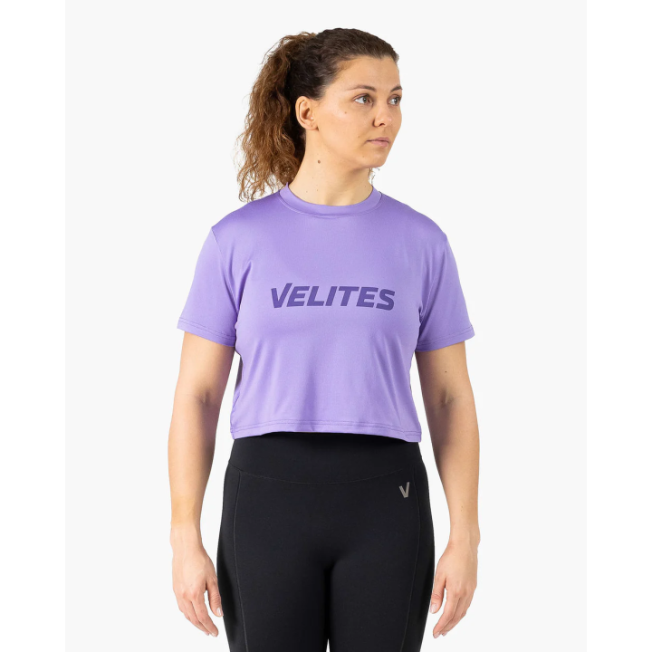 Crop top sport femme HOLO violet Wisteria VELITES — Violet · Taille M