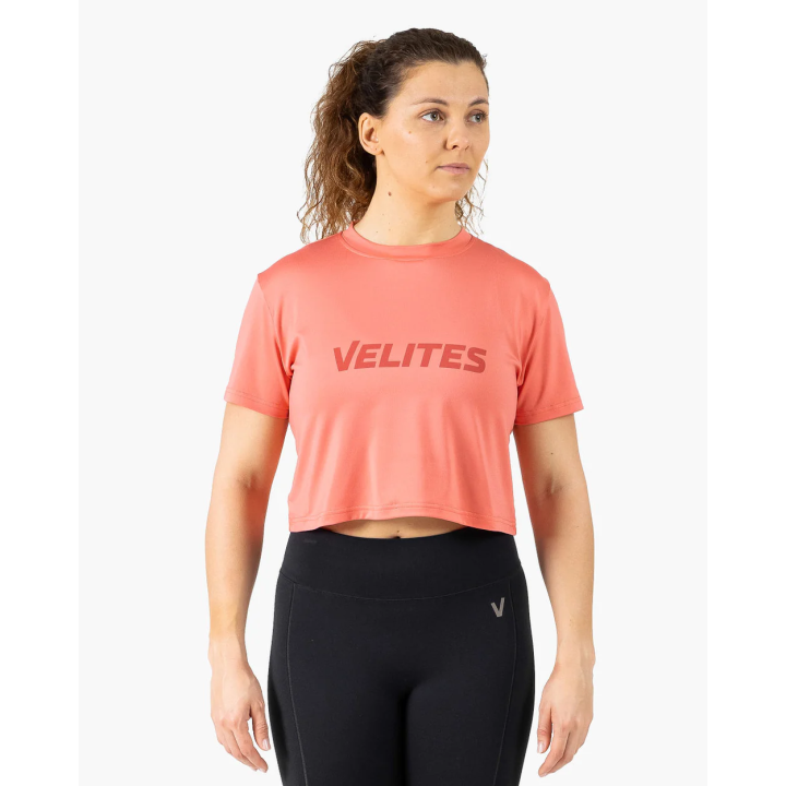 Crop top sport femme HOLO rose raspberry VELITES — Rose · Taille S