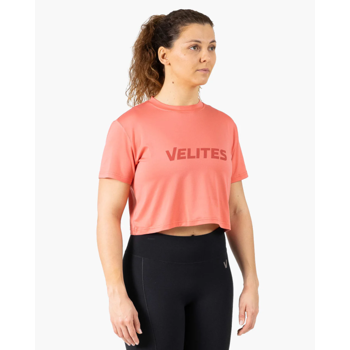 Crop top sport femme HOLO rose raspberry VELITES — Rose · Taille L