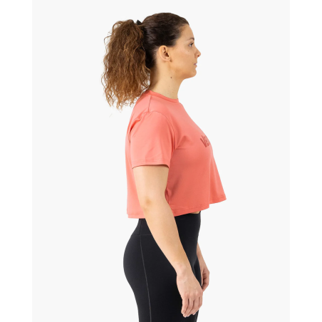 Crop top sport femme HOLO rose raspberry VELITES — Rose · Taille L