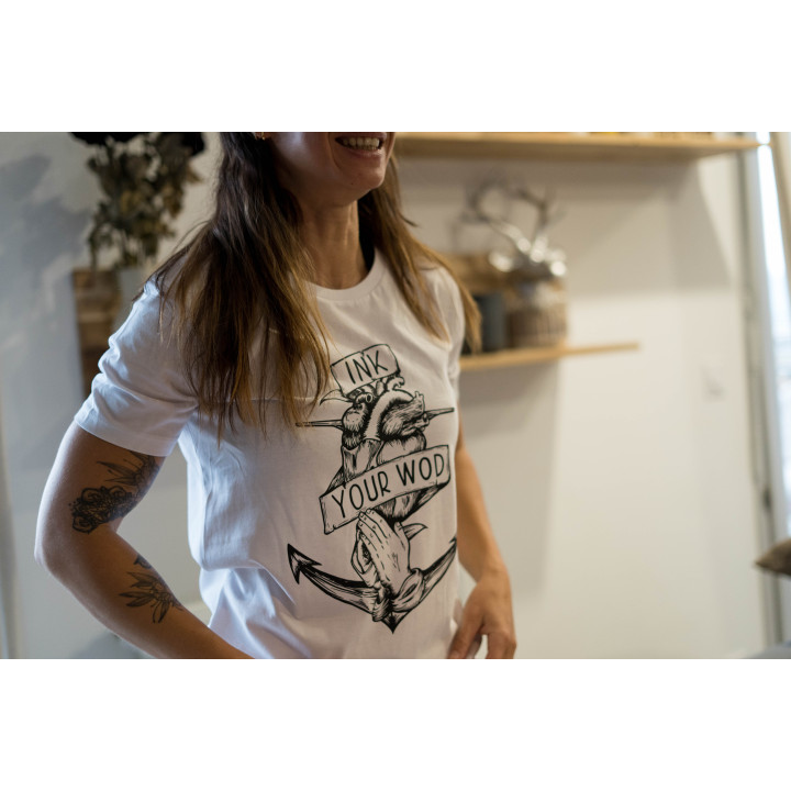 T-shirt unisexe blanc INK YOUR WOD | VERY BAD WOD x WILL LENNART TATOO — Blanc · Taille XXS