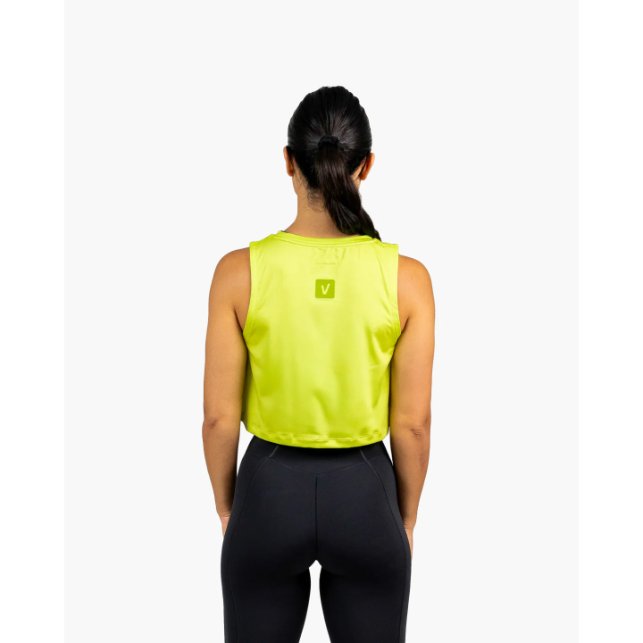 Tank crop top VELITES HOLO vert FERN - Technique & respirant — Vert · Taille XS