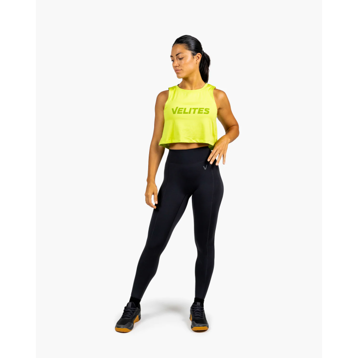 Tank crop top VELITES HOLO vert FERN - Technique & respirant — Vert · Taille XS