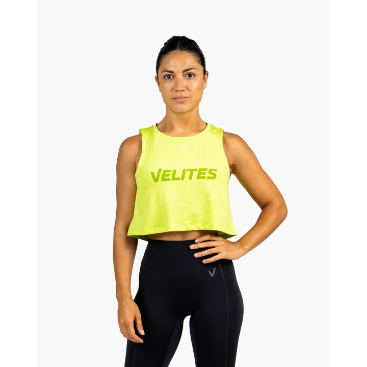 Tank crop top VELITES HOLO vert FERN - Technique & respirant — Vert · Taille S