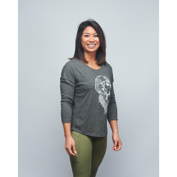 Baseball T-shirt femme gris GORILLA OPS | VERY BAD WOD x WILL LENNART TATOO — Gris · Taille L