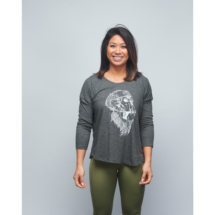 Baseball T-shirt femme gris GORILLA OPS | VERY BAD WOD x WILL LENNART TATOO — Gris · Taille XL
