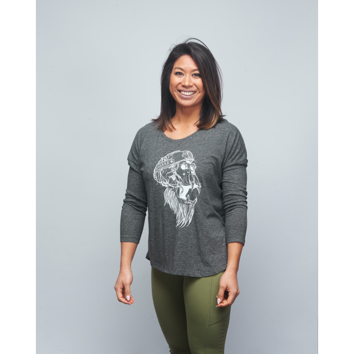 Baseball T-shirt femme gris GORILLA OPS | VERY BAD WOD x WILL LENNART TATOO — Gris · Taille XL