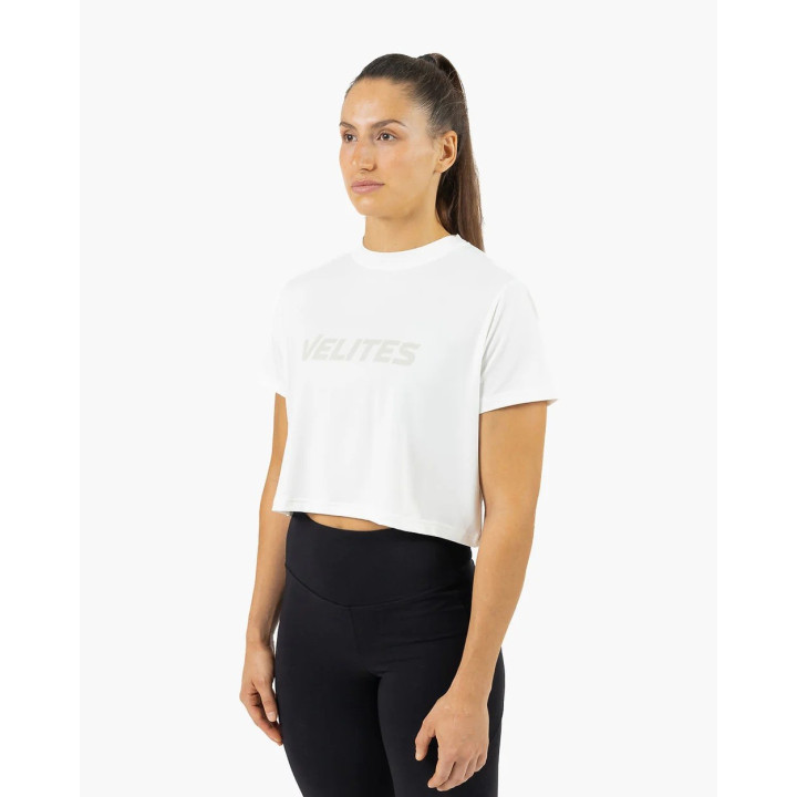 Crop top sport femme HOLO blanc VELITES — Blanc · Taille L