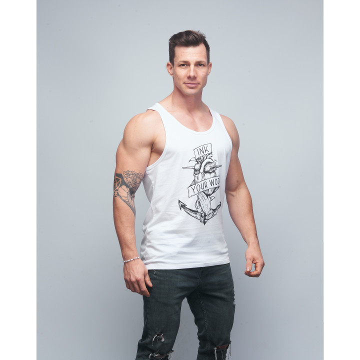 Débardeur Homme blanc INK YOUR WOD | VERY BAD WOD x WILL LENNART TATOO — Blanc · Taille XXL